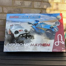 Micro Scalextric Off Road Mayhem Set Working Cars Track Controllers