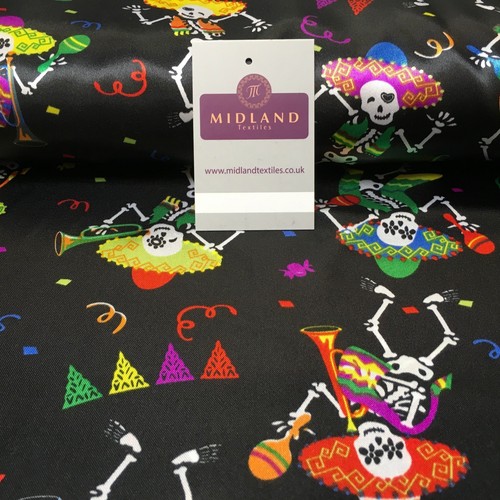 Black satin printed - £4.99/m,