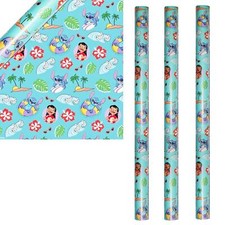Disney Stitch Birthday Wrapping Paper 3 x 2M Rolls Gift Wrap