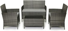 4-Seater Grey Rattan Garden