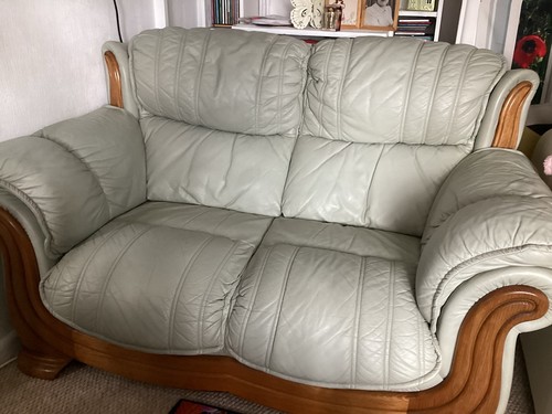 Seater leather settee and - 2,
