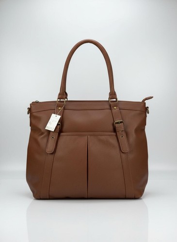 Brown tote bag - faux, leather