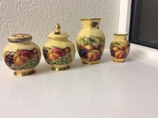 Aynsley Orchard Gold -  4 difference pots & vases  , matched series . 1980`s