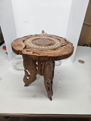 Vintage wood carved folding - vintage,