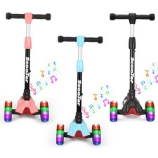 Kids 3 Wheel Scooter LED Wheels Light-Up Scooter for 6-12 Child UK Stock