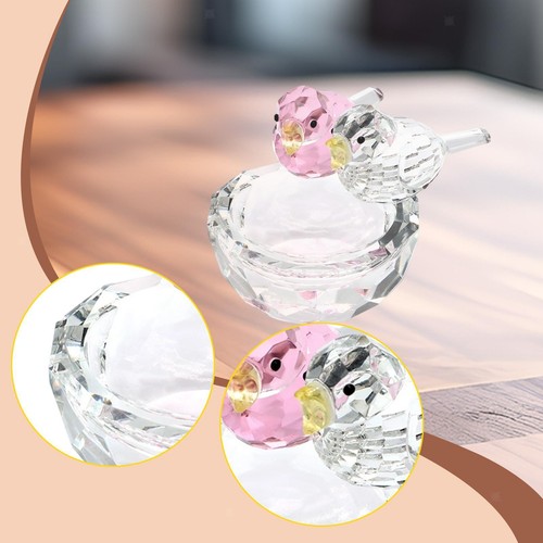 Double birds figurines glass - double,
