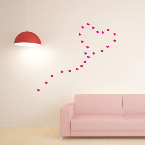 Multi size hearts wall art - multi,