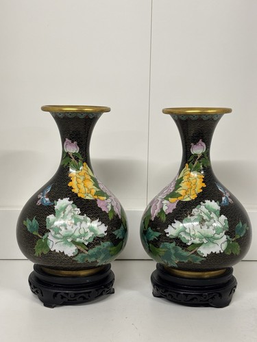 Pair chinese cloisonné - of,