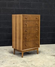 Mid-Century Gimson & Slater Walnut Tallboy Chest of Drawers Teak G-Plan
