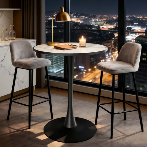 Round marble dining table - 30",