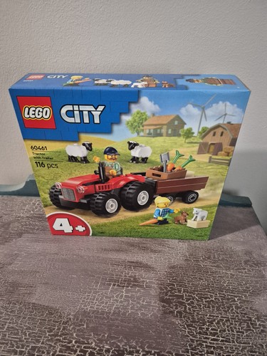 Lego city red - red, tractor