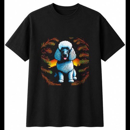 Colourful standard poodle - colourful,