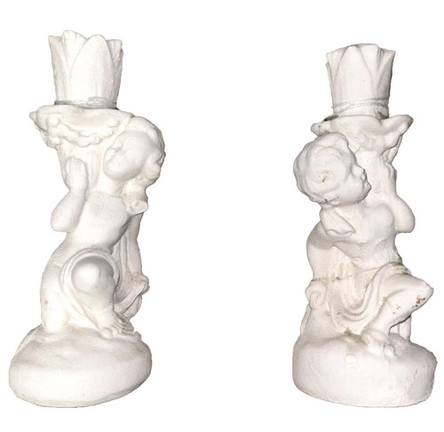 White cherub angel figurine - white,