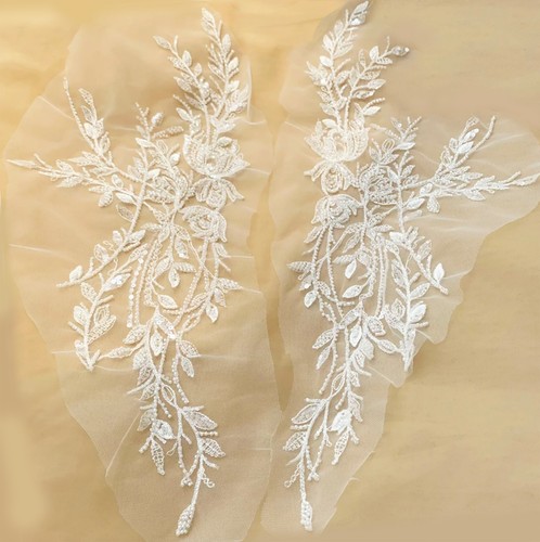 Ivory beaded sequin lace - ivory,