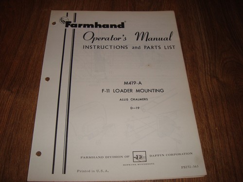 Farmhand model m419 11 - model, m419-a