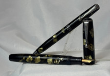 1930s Parker Challenger Deluxe 15 Pen & Pencil Set 3 Ring Ball Clip Green Marble