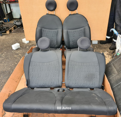 Fiat 500 black cloth interior - fiat,