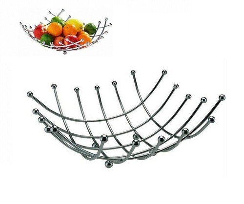 Chrome fruit bowl - fruit,