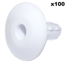 100x 8mm White Single Cable
