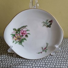 Vintage Royal Grafton Bone China Cake Plate With Floral Decoration 