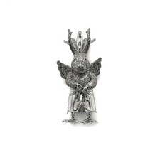 Strange Rabbit or Male Wolpertinger Silver Tone Pendant Lobster Clip