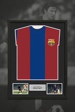 Signed Framed Johan Cruyff Barcelona Holland Retro Home Shirt Netherlands Ajax