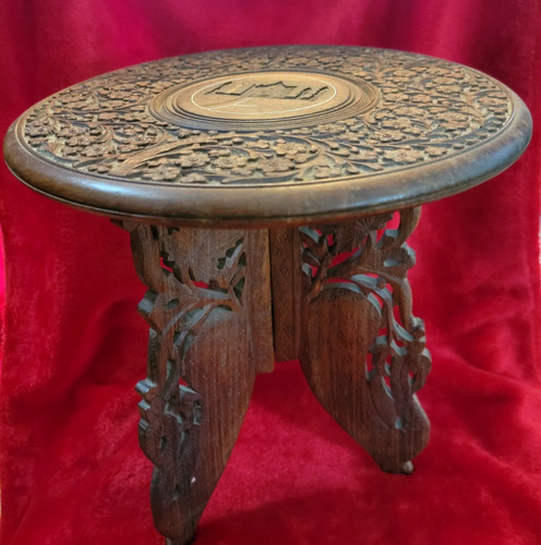 Vintage hand carved inlaid - hand,
