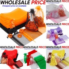 50 Organza Bags Jewellery Pouches Wedding Favour Party Mesh Drawstring Gift Cake