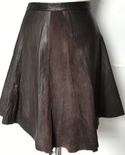 Brown leather patchwork mini - leather,
