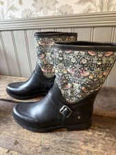 William Morris Strawberry Thief Print Ugg Part Wellington Boot 3/4