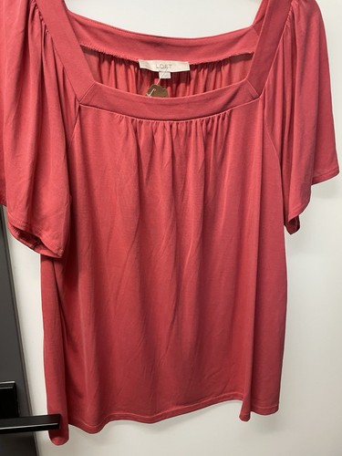 Loft coral red - red, square