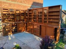 Antique Very Large Corner Glazed Apothecary Dresser Drawers Cabinet Bookcase
