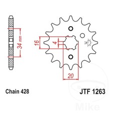 JT Front Sprocket 16 T 428 P