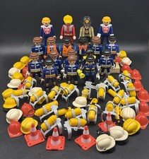 18 VINTAGE Playmobil Fire Fighter Fireman Rescue Toy Figures PLUS ACCESSORIES