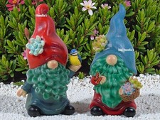Gnome Gonk Garden Ornament Figurine Sculpture Statue Lawn Patio Decor SET Of 2