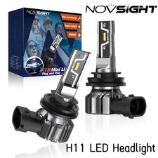 Pair NOVSIGHT H11 LED Headlight Kit High Low Beam Light Bulbs 6500K 50W 10000LM