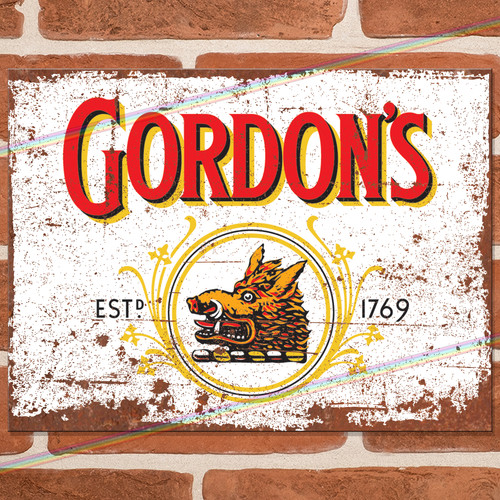 Gordons gin metal - gin, signs