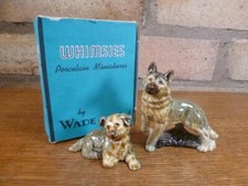A vintage Wade porcelain dogs and Puppies series Alsatian with puppy  boxed