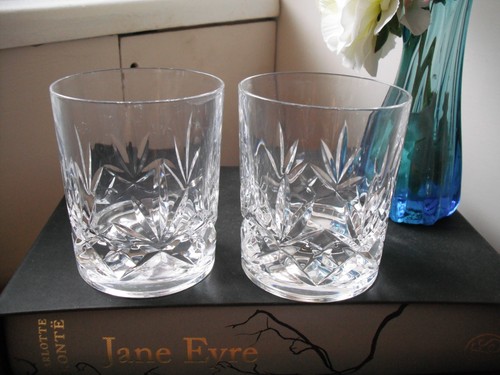 Pair vintage lead crystal - ,