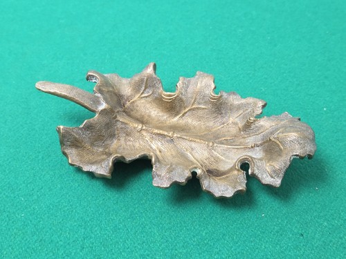 Vintage solid brass oak - oak, leaf