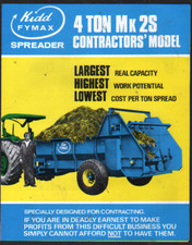 Kidd "FYMAX" 4 Ton Mk 2S, Contractors Model Manure Spreader Brochure Leaflet