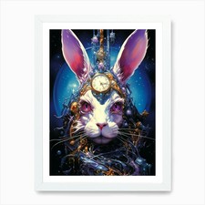Rabbit In A Clock Art Print