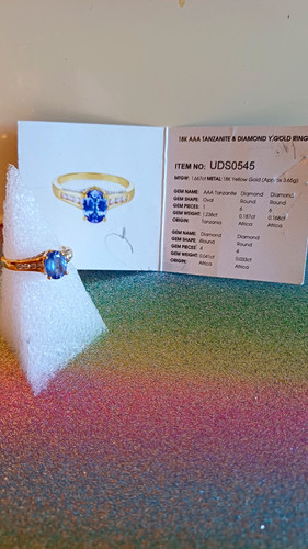 18ct yellow gold tanzanite - 18ct,