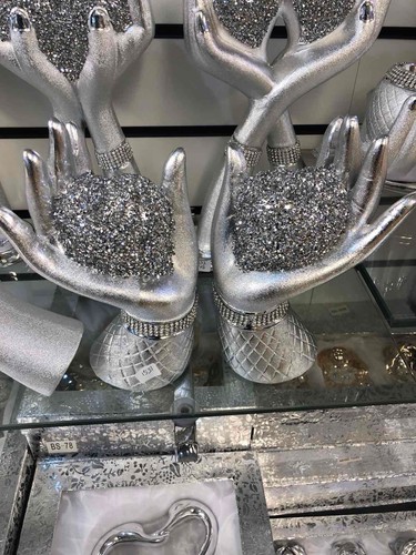 Pair hearts hands silver - pair, in