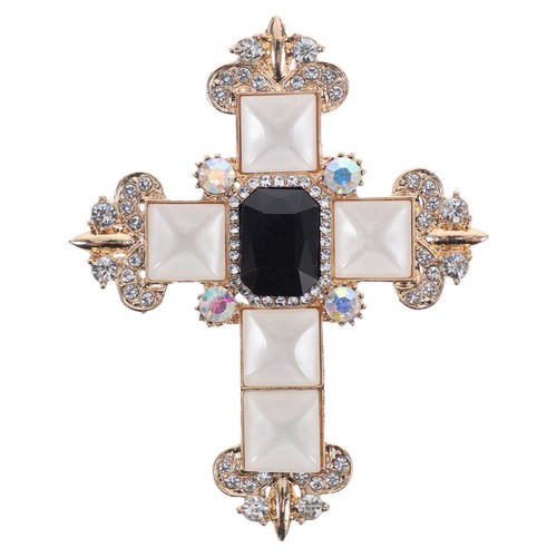 Reusable acrylic cross brooch - acrylic,