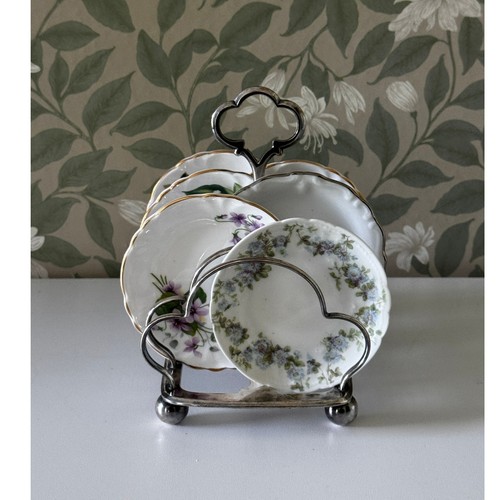 English silver plate toast - silver,