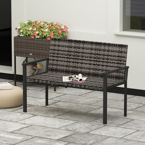 Seater rattan garden bench - 2,