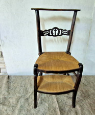 Antique French Prie-Dieu Prayer Chair With Inscription And Kneeling Pad