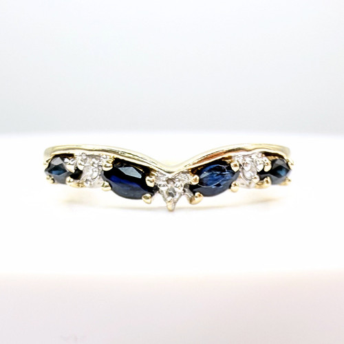 9ct gold sapphire diamond - sapphire,
