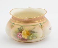 Antique Worcester Hadley's China Posy Vase Hand Painted Roses c.1900